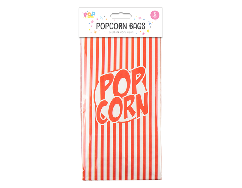 Paper Popcorn Bag 8pk